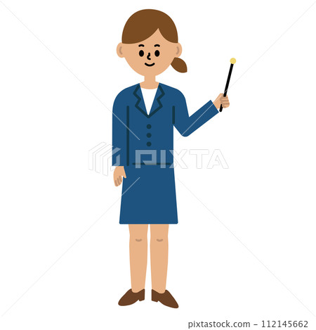 Business person work woman suit point whole body illustration Business person work woman suit point whole body illustration 112145662