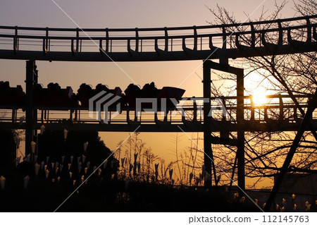 sunset roller coaster sunset roller coaster 112145763