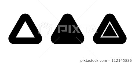 Triangular silhouette icon set in different styles. vector. Triangular silhouette icon set in different styles. vector. 112145826