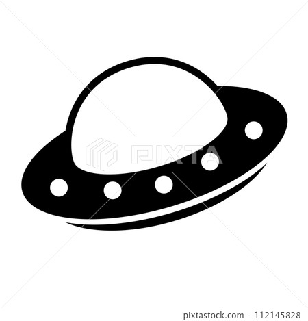 UFO silhouette icon. Invader icon. vector. UFO silhouette icon. Invader icon. vector. 112145828