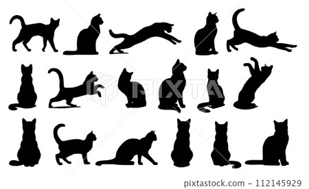 可愛的貓咪剪影 可愛的貓咪剪影 112145929