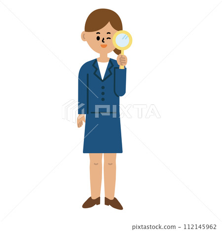 商務人士工作女性西裝搜尋全身插畫 112145962