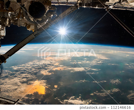 Earth seen from the space station 112146616