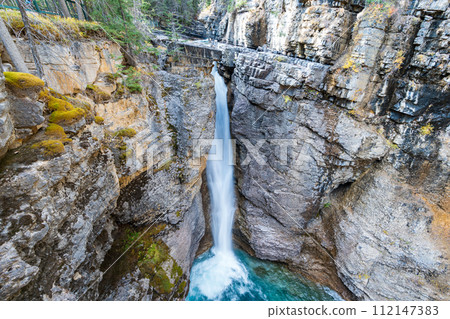 Johnston Canyon, Upper Falls. Banff National Park, Canadian Rockies, Alberta, Canada. 112147383