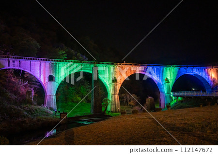 Night Glasses Bridge (Miyamori River Bridge) in Tono City, Iwate Prefecture 112147672