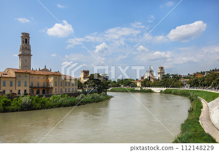 landscape on the river Adige in Verona 112148229