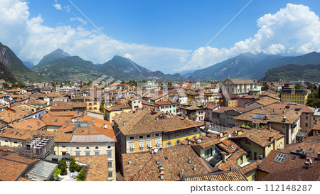 top view of the rooftops of the city of Riva del Garda top view of the rooftops of the city of Riva del Garda 112148287