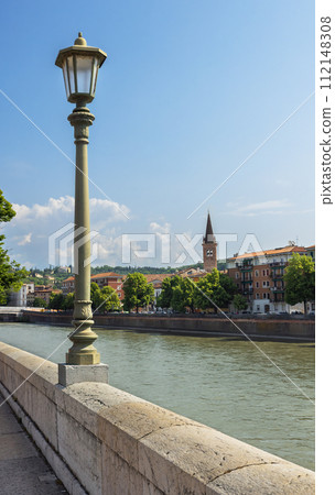 landscape on the river Adige in Verona 112148308