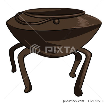 Cauldron for brewing, old kitchenware or casserole 112148516