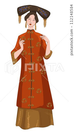 Asian woman wearing traditional chinese clothes 112148584