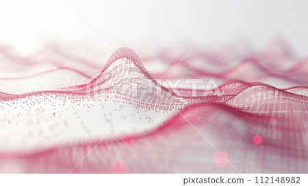 Illustrative Digital Backend Technology with Red and Maroon Particle Concept Stock Graphic. 112148982