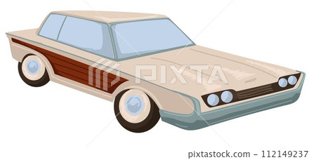 Retro car, vintage automobile of 1960s transport 112149237
