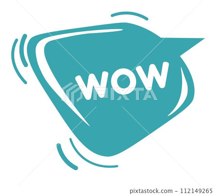 Wow sticker, online communication emoji vector Wow sticker, online communication emoji vector 112149265