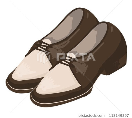 Shoes and clothes trends, men footwear of 1950s Shoes and clothes trends, men footwear of 1950s 112149297