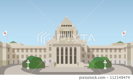 議會大廈和議會前院的向量圖 議會大廈和議會前院的向量圖 112149474