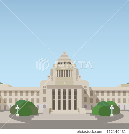 議會大廈和議會前院的向量圖 112149481