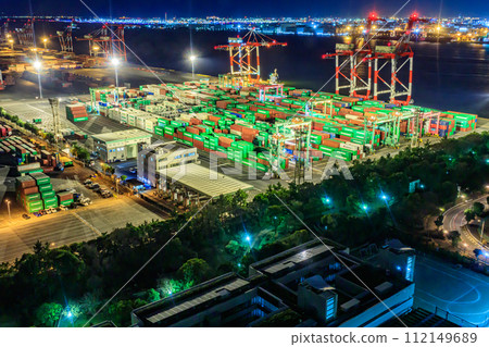 [Tokyo urban landscape] Urban night view of Aomi Container Wharf 112149689