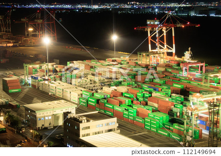 [Tokyo urban landscape] Urban night view of Aomi Container Wharf 112149694