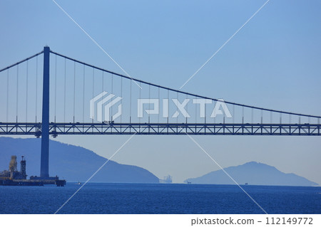 Blue sky and Seto Ohashi Bridge Blue sky and Seto Ohashi Bridge 112149772