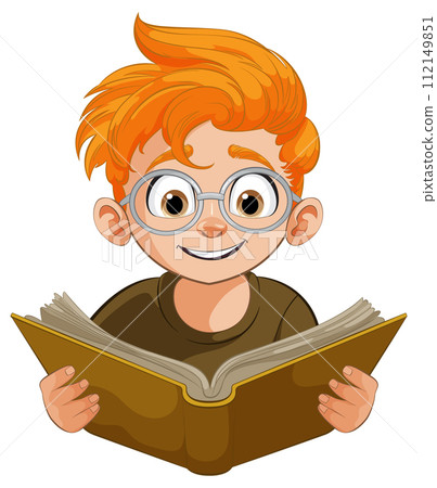 Curious Child Engrossed in Reading Curious Child Engrossed in Reading 112149851