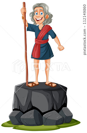 Cheerful Ancient Philosopher on Stone Pedestal Cheerful Ancient Philosopher on Stone Pedestal 112149860