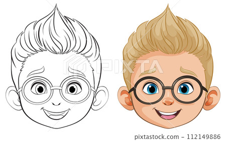 Boy with Glasses Vector Illustration 112149886