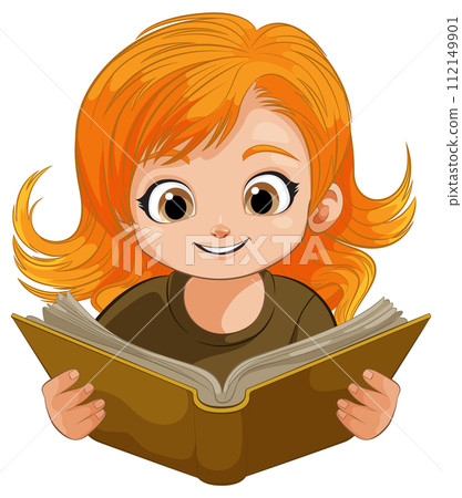 Curious Girl Enjoying a Fascinating Book Curious Girl Enjoying a Fascinating Book 112149901