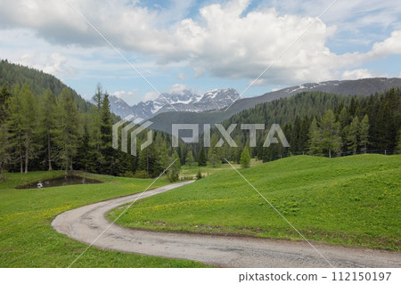 landscape with a road in the Dolomites Italy landscape with a road in the Dolomites Italy 112150197