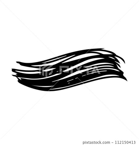 Brush stroke line element, grunge charcoal hand drawn hatches scribble marker art brushes line, chalk texture doodle drawing design illustration 112150413