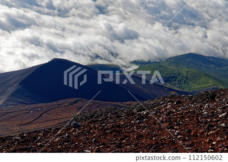 A sea of clouds and Mt. Hoei seen from the summit of Mt. Fuji A sea of clouds and Mt. Hoei seen from the summit of Mt. Fuji 112150602