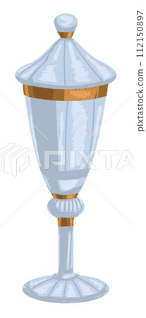 Crystal goblet with lid or urn with gold decor 112150897
