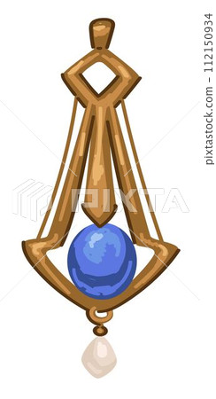 Vintage pendant of gold with precious stone pearl Vintage pendant of gold with precious stone pearl 112150934