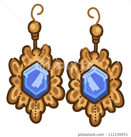Vintage earrings with gemstone, gold jewelry set Vintage earrings with gemstone, gold jewelry set 112150951