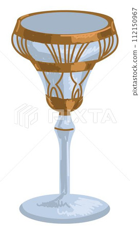 Crystal or metal goblet with ornaments vintage cup 112150967