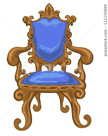 Vintage chair with carved ornaments and decor Vintage chair with carved ornaments and decor 112150989