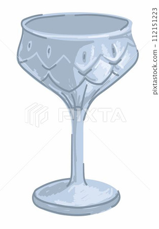 Crystal vintage goblet with ornaments, glass cup 112151223