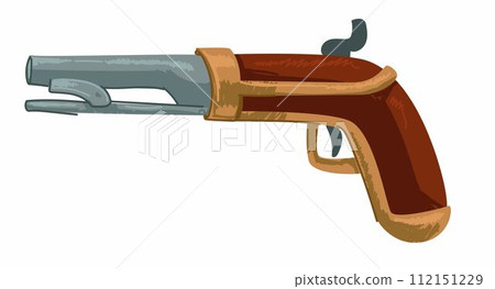 Antique firearm, vintage pistol with soft handle 112151229