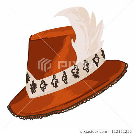 Hat with ribbon and white feather costume headwear Hat with ribbon and white feather costume headwear 112151233