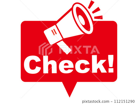 檢查、重要、重要、確認、點、注意、重要、要點、強調、字元、擴音器、商業、學校、地標、 112151290