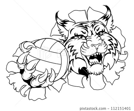 Wildcat Cougar Lynx Lion Volleyball Claw Mascot 112151401