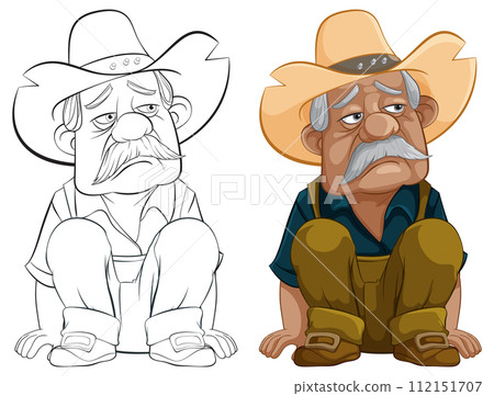 Sitting Cowboy Vector Illustration Sitting Cowboy Vector Illustration 112151707