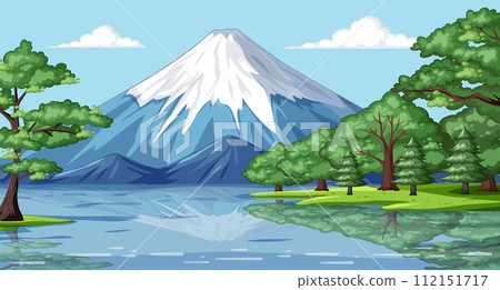 Serene Mountain Lake Landscape Serene Mountain Lake Landscape 112151717