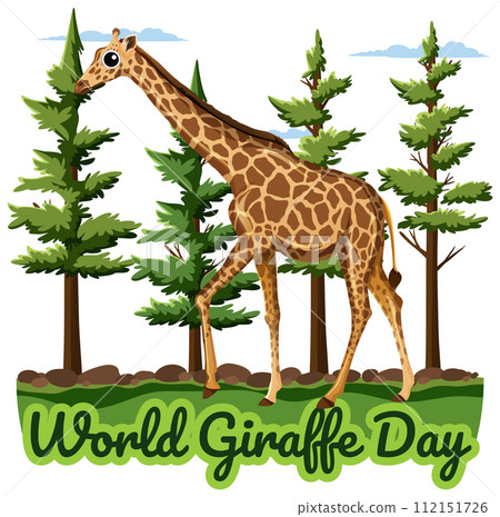 Celebrating World Giraffe Day Illustration 112151726