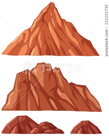 Majestic Mountain Peaks Vector Set 112151735