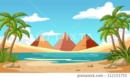 Tropical Oasis with Ancient Pyramids Tropical Oasis with Ancient Pyramids 112151753