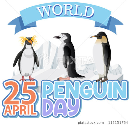 Celebrating World Penguin Day Illustration 112151764