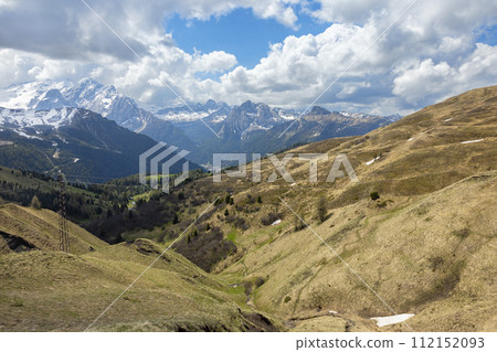Passo Gardena in the Dolomites of Italy 112152093