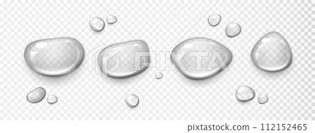 Water drops. Realistic drops, condensation on the window, on the surface isolated transparent background 112152465