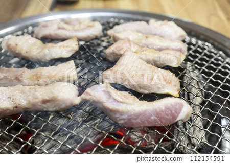 Korea bbq. pork shoulder butt. pork neck 112154591