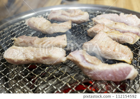 Korea bbq. pork shoulder butt. pork neck 112154592